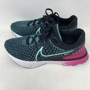 Nike React Infinity Run Flyknit 3 Black Turquoise Women Shoes Sz 9
